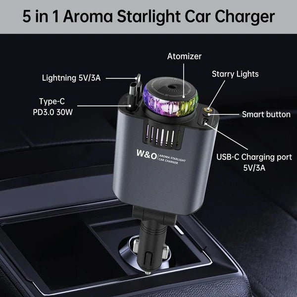 5-in-1 Starlight Car Charger and diffuser