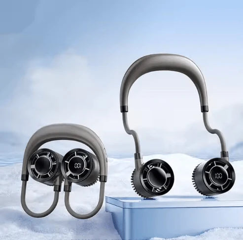 100-Speed Display Screen Neck Hanging Fan