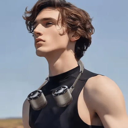 100-Speed Display Screen Neck Hanging Fan