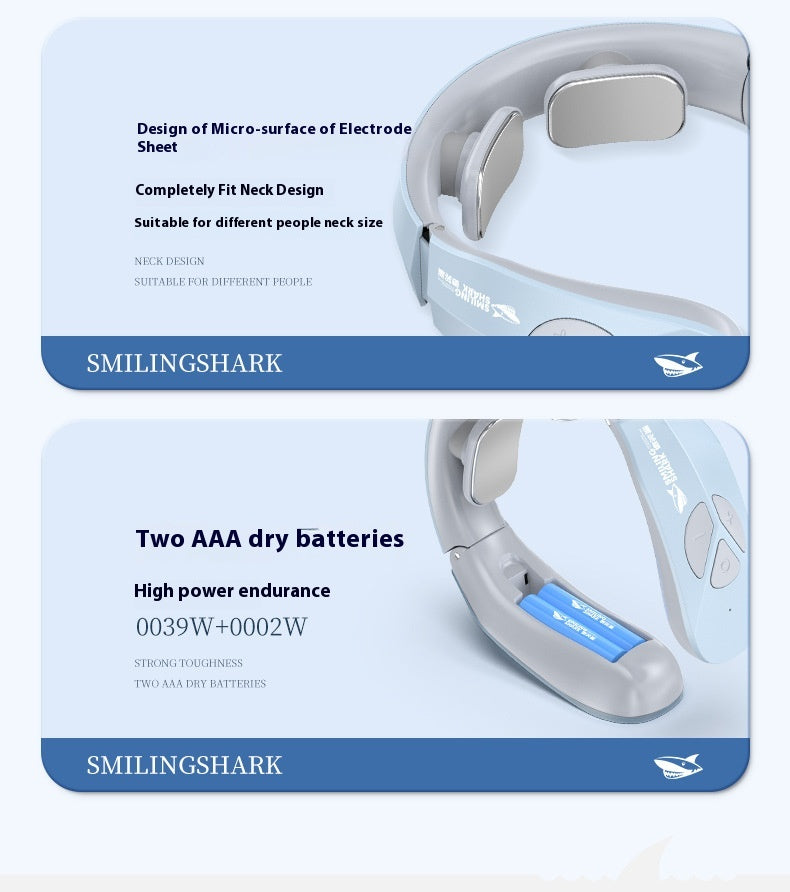 Electric Neck Massager EMS Pulse Rechargeable USB Cervical Traction Therapy Massage Stimulator Pain Relief Heating Function