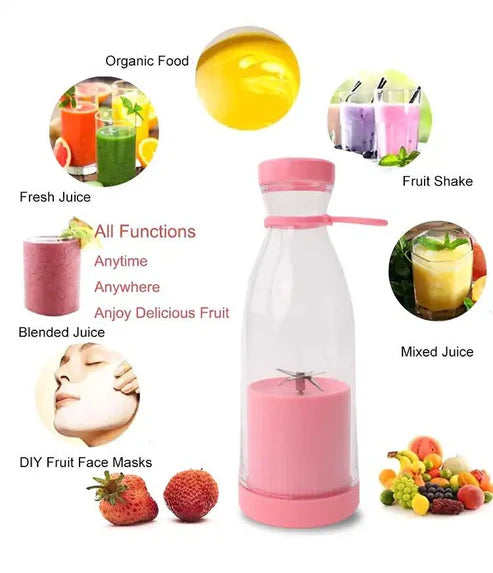 Mini Portable Juicer Bottle – Travel Blender for Fresh Smoothies & Juice On-the-Go