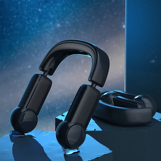 "Hands-Free Neck Fan – Portable Leafless Design, USB Rechargeable Air Cooler"