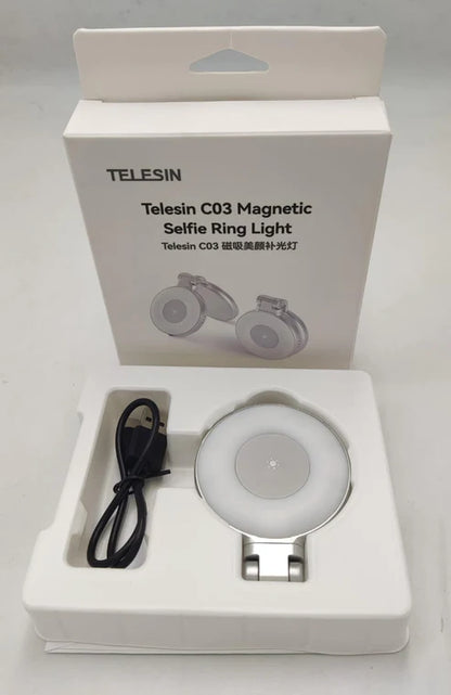 TELESIN LED Magnetic Selfie Light – Adjustable Brightness for Phone Cameras